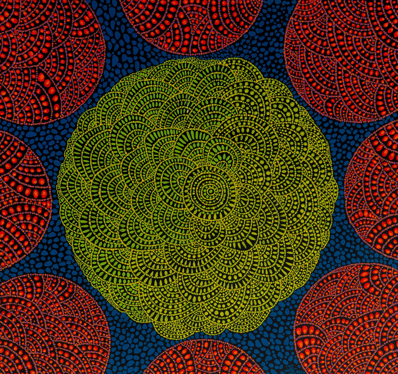 Bloom, dot painting by James Liebenberg