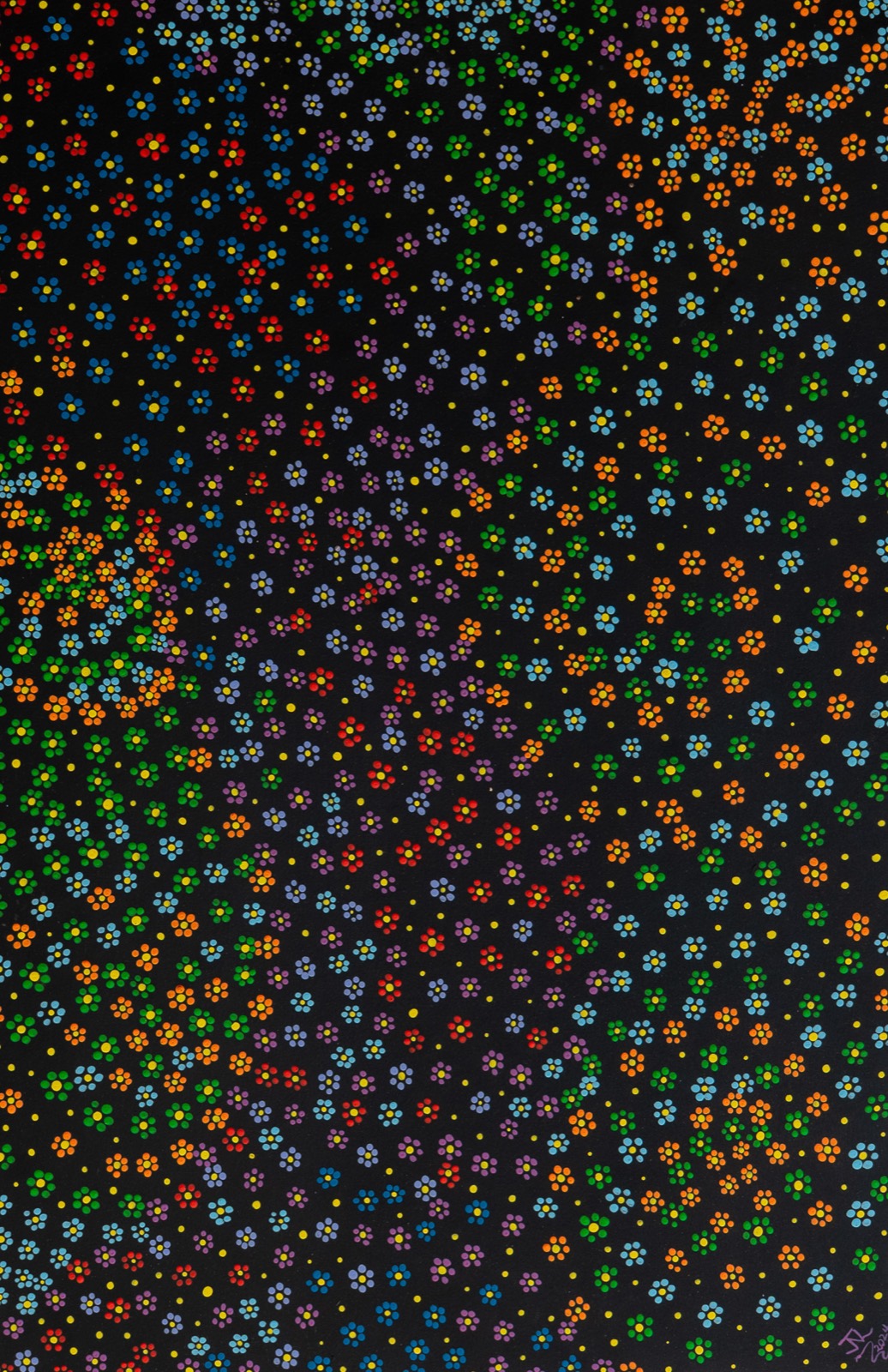 Flower Field — detail, dot painting by James Liebenberg