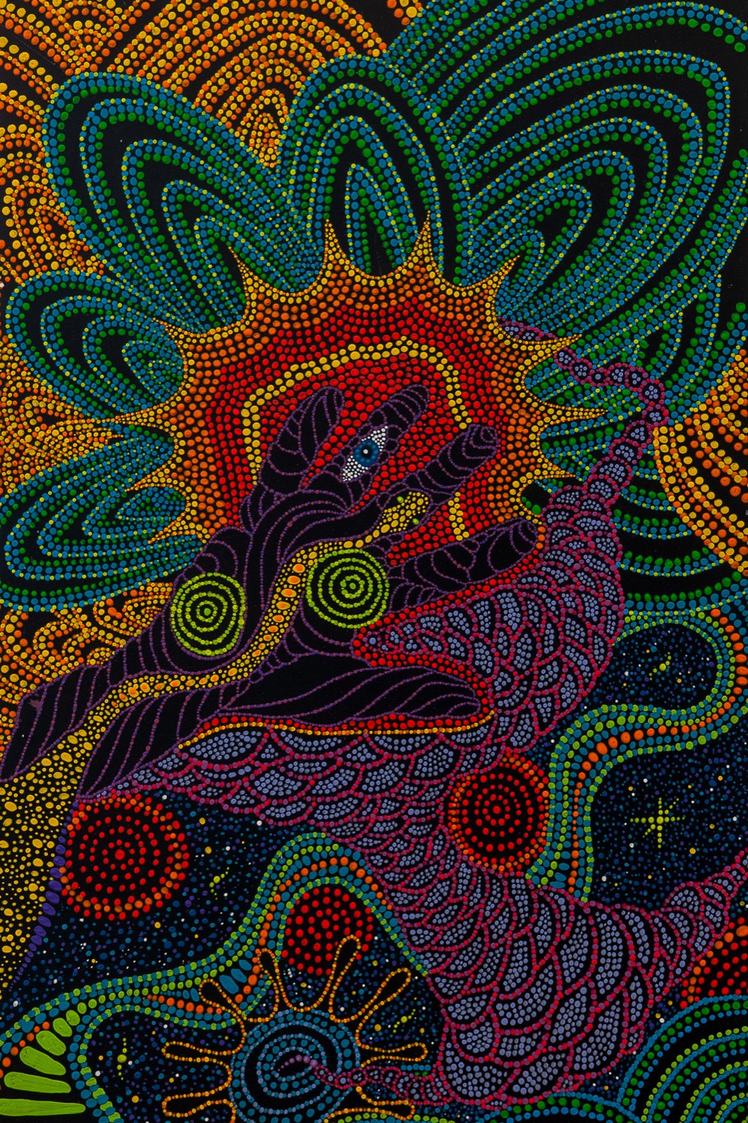 The Watcher, dot painting